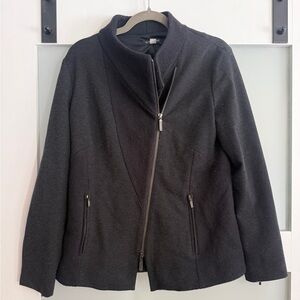 Eileen Fisher 100% Merino Wool Asymmetrical Zip Jacket